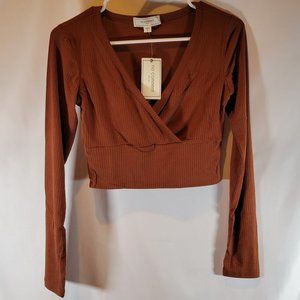 No Comment Long Sleeve Crop Top